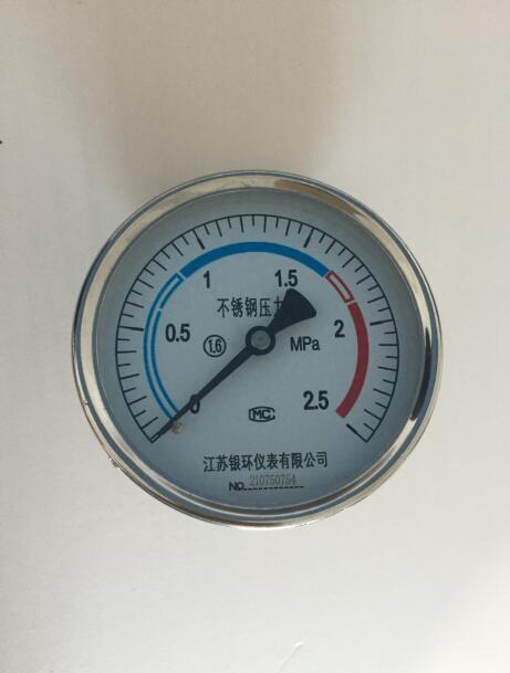 軸向無(wú)邊不銹鋼壓力表