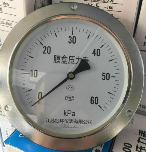 軸向帶邊不銹鋼膜盒壓力表